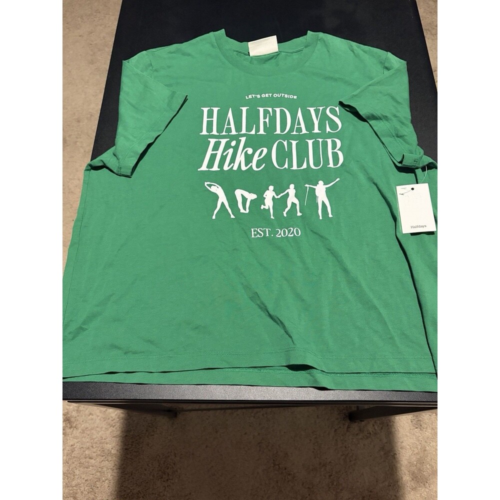 Halfdays Women’s Medium Hike Club Oversized T-Shirt Verdant Green NWT Free Ship